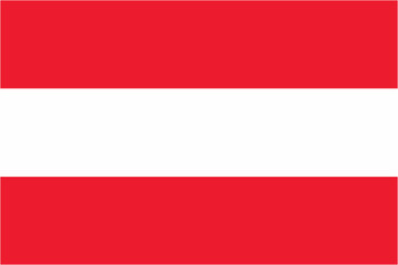 Fototapeta premium Austria official flag vector with standard size and proportion. National flag emblem with accurate size and colors.