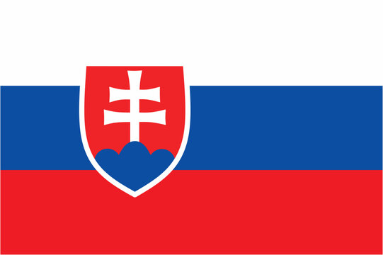 Slovakia official flag vector with standard size and proportion. National flag emblem with accurate size and colors.