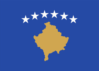Kosovo official flag vector with standard size and proportion. National flag emblem with accurate size and colors.