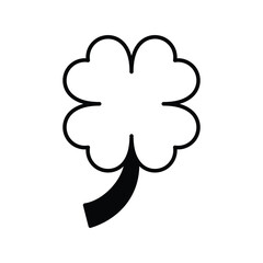 clover glyph icon with white background vector stock illustration