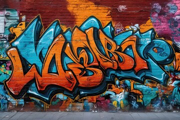 Urban Graffiti Texture for Street Art Design with Isolated Expressive Features