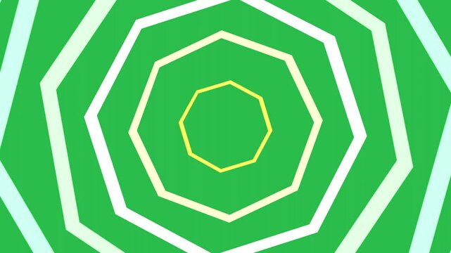 Expanding Octagon on green screen background motion graphic effect. 