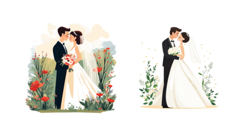 Wedding Brochure cartoon vector illustration clipart white background