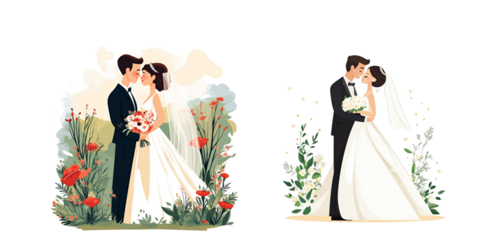 Wedding Brochure cartoon vector illustration clipart white background