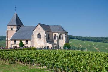 Saint-Martin de Chavot Church in Champagne region close to Epernay,Grand Est,France