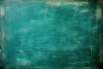 Fototapeta premium Chalk rubbed out on green chalkboard background , ai