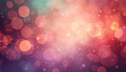Ethereal bokeh lights in vibrant colors create a dreamy watercolor background for festive Christmas designs