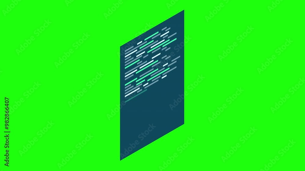 Poster isometric coding screen animation. coding programming technology. programming concept. technology an