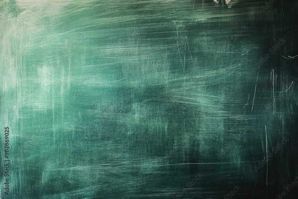 Sticker Chalk rubbed out on green chalkboard background , ai