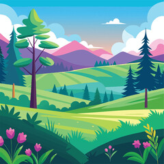 landscape with mountains