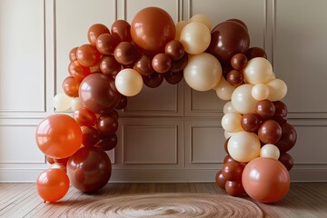 Charming Terracotta and Cream Balloon Decoration for Marketing Visuals