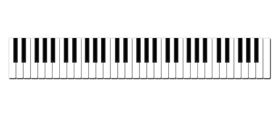 Large piano keyboard icon. Vector illustration. Flat