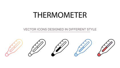 Thermometer icon design with white background stock illustration