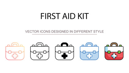 First Aid Kit icon design with white background stock illustration