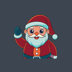 Santa Clause say hello in clip art vector design.