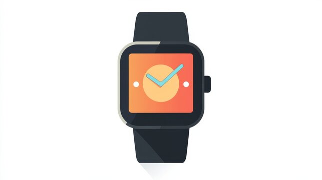 A smartwatch with a minimalist design and a vibrant orange and blue color scheme.