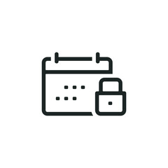 Booking date with calendar icon isolated on white background