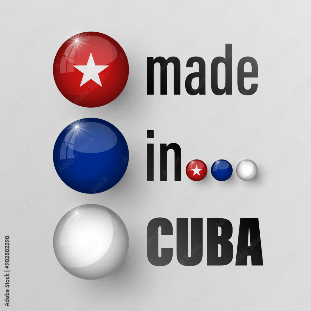 Poster made in cuba graphic and label. element of impact for the use you want to make of it.