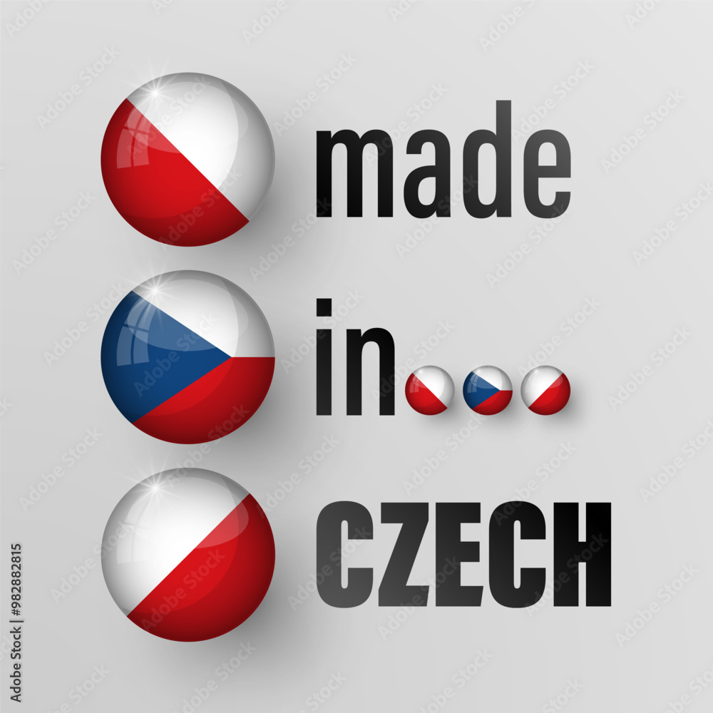 Poster made in czechrepublic graphic and label. element of impact for the use you want to make of it.
