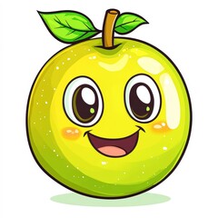 Obraz premium A cheerful, cartoon-style lemon character with big eyes and a smile, perfect for children's projects, educational materials, or playful branding,