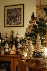 Fototapeta premium Festive Christmas and New Year background