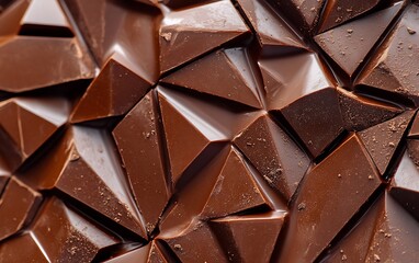 Geometric Chocolate Art: Modern Pattern of Sharp Edges in Chocolate Pieces