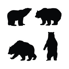 Elegant Bear Silhouette Set Designs