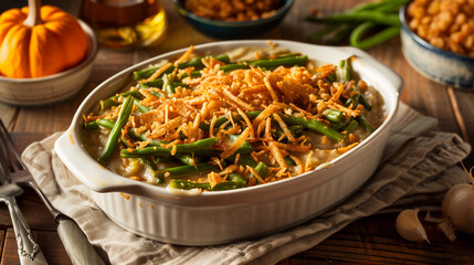 Green bean casserole. Thanksgiving dish. Comfort food.