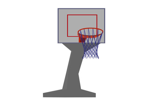 basketball hoop gray red blue clip art preview