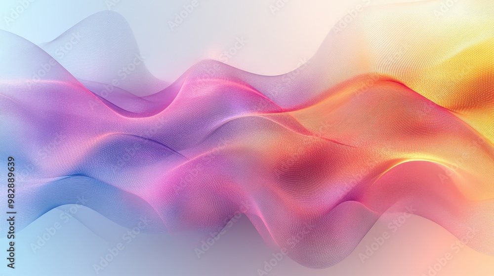 Poster abstract electromagnetic spectrum with flowing wave patterns