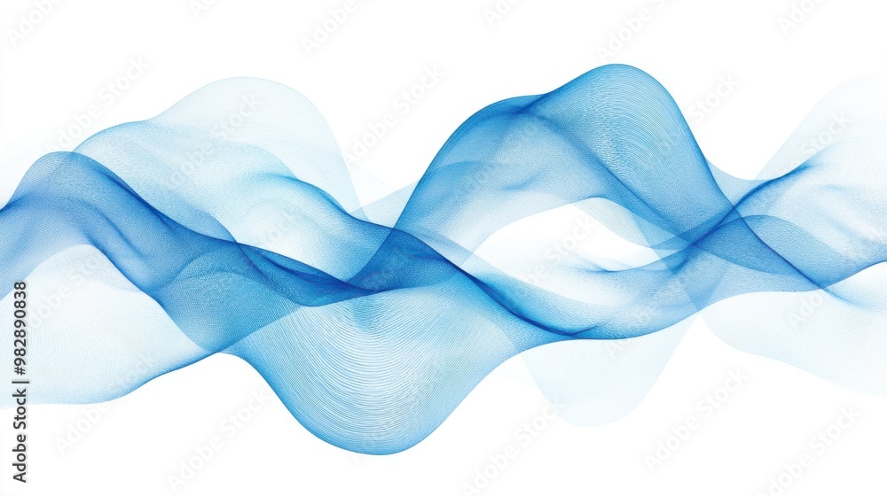 Poster abstract blue light waves pattern with a motion effect