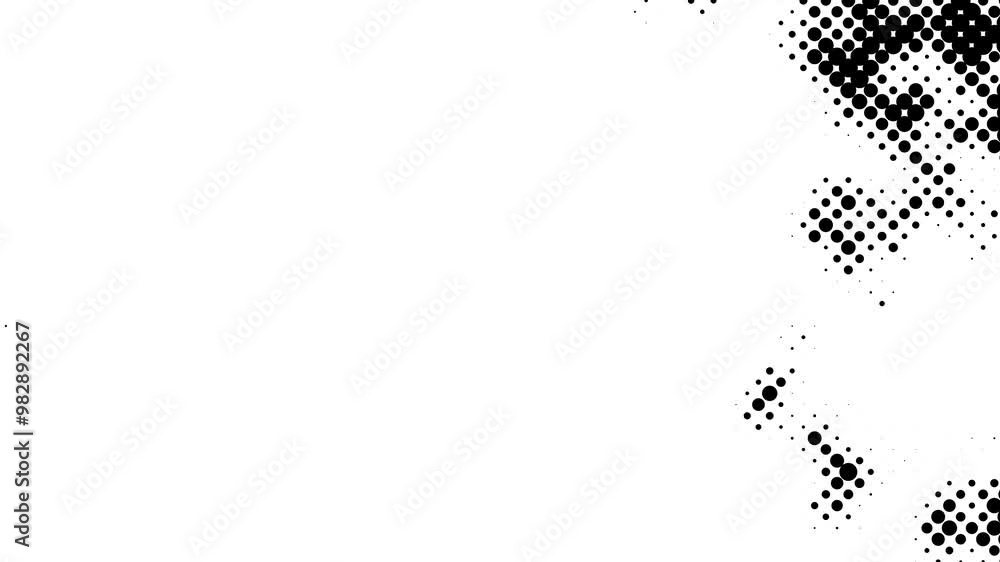 Poster abstract halftone motion background. moving dots seamless loop