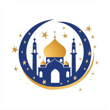 recommend clip art: Islam Vektor Logo: Modernes muslimisches Emblem im Vektorstil. Klare Linien, islamische Symbolik. Ideal für Moscheen, Halal-Produkte & kulturelle Veranstaltungen