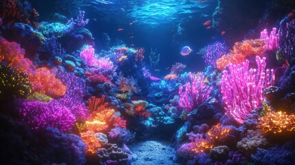 Fototapeta premium Bring to life a fantastical underwater realm with luminous