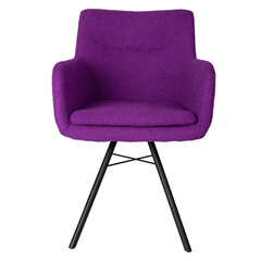 Modern Purple Upholstered Chair with Metal Legs
