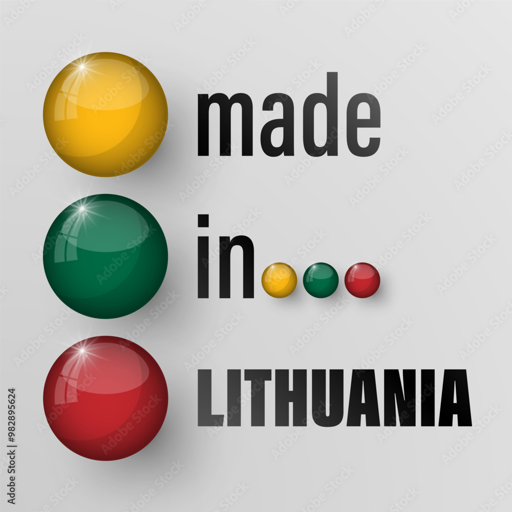 Poster made in lithuania graphic and label. element of impact for the use you want to make of it.