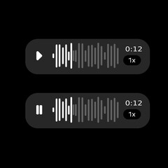Voice message playing in IG messaging app.Audio message in social media chat