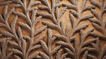 rganic Plant Relief with Starfish Texture. Nature-Inspired 3D Wall Art Design