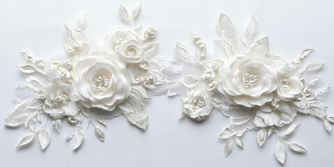 Elegant White Floral Texture Pattern with Delicate Leaf Motifs and Intricate Flower Details, Perfect for Wedding Invitations, Decorative Wallpapers, and Sophisticated Art Projects