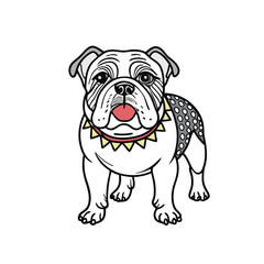 vector cute english-bulldog