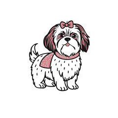 vector cute shih-tzu
