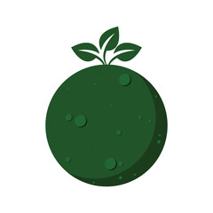 Eco friendly Go Green icon - green pin. vector illustration of go green leaves on the top of the earth