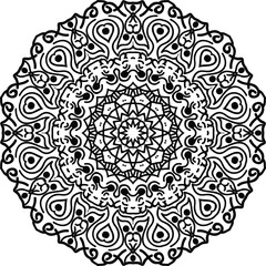 Simple mandala design silhouette vector style with white background