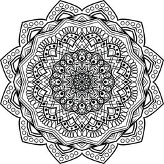 Simple mandala design silhouette vector style with white background