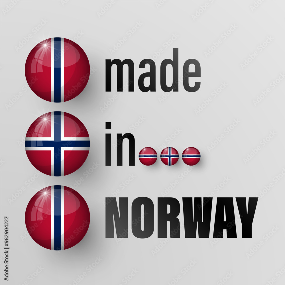 Poster made in norway graphic and label. element of impact for the use you want to make of it.