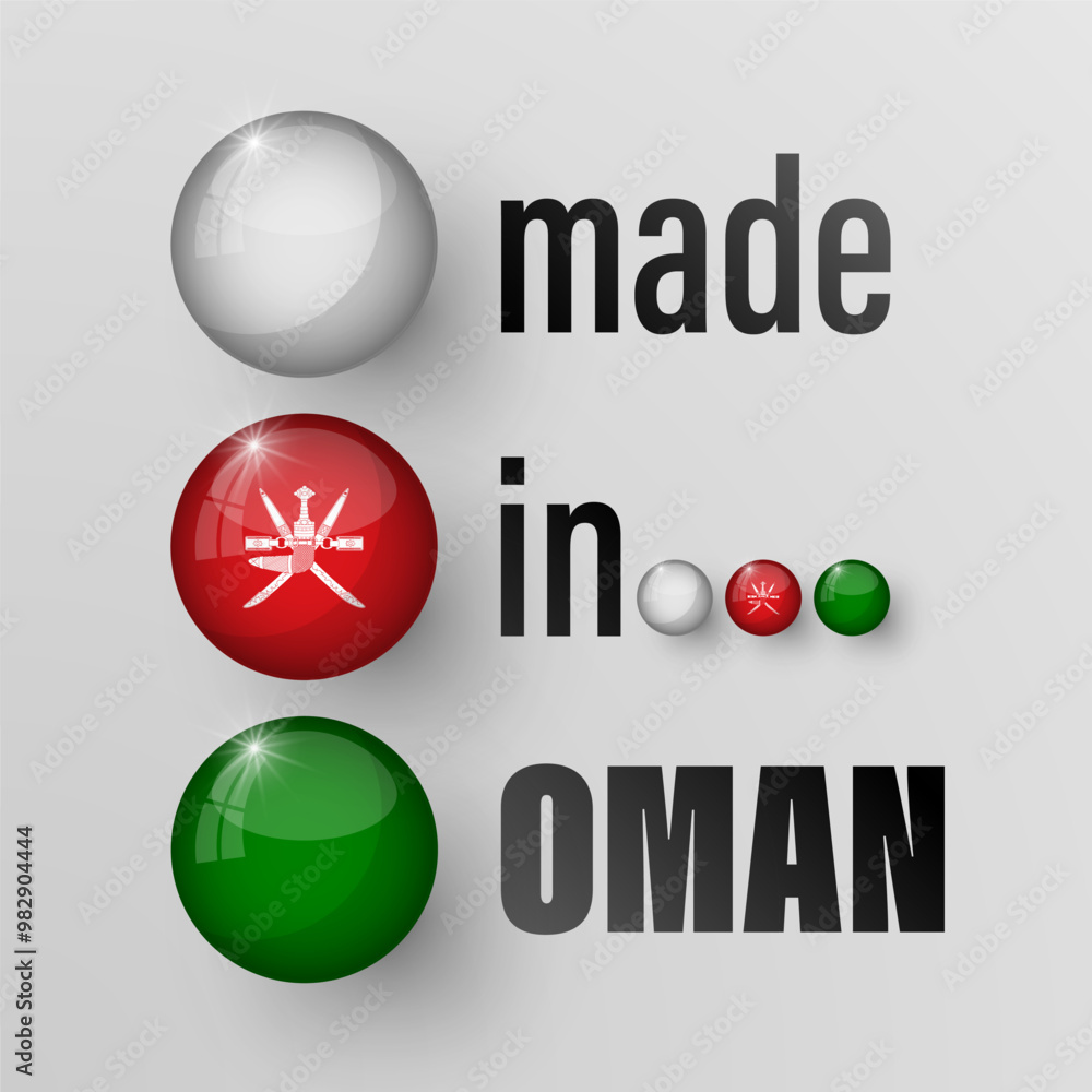 Poster made in oman graphic and label. element of impact for the use you want to make of it.