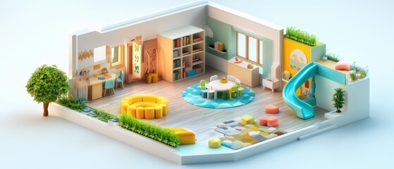 Bright and Playful Modern Children&rsquo;s Playroom Design