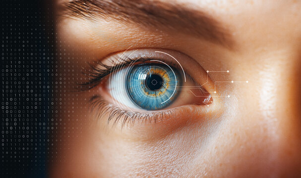Human Eye with Gaze and Eye Tracking for AI and Identity Protection