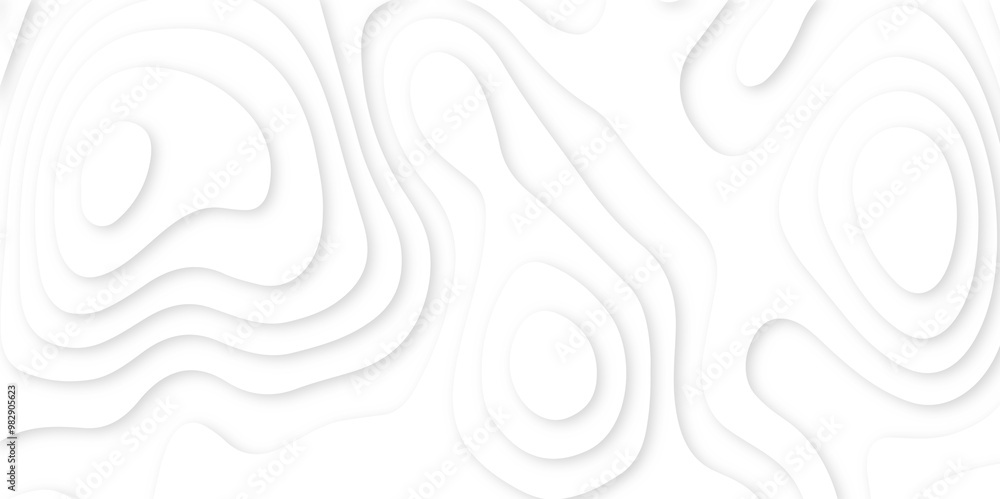 Poster abstract paper carve template. abstract white and gray 3d papercut topography relief vector backgrou