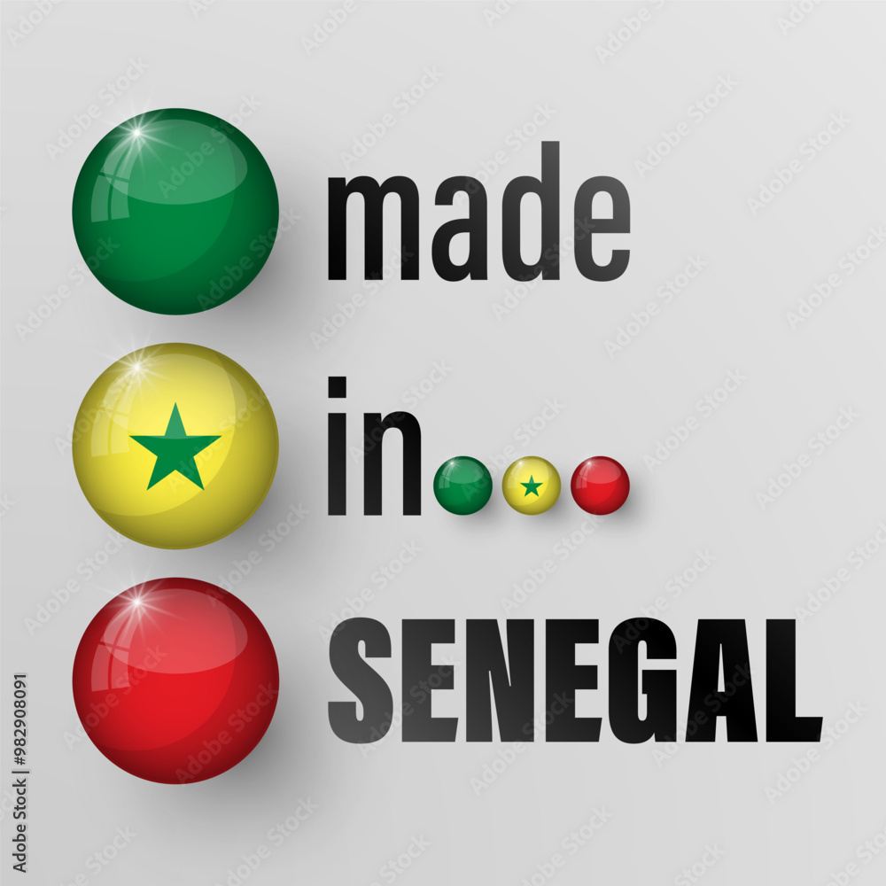 Poster made in senegal graphic and label. element of impact for the use you want to make of it.